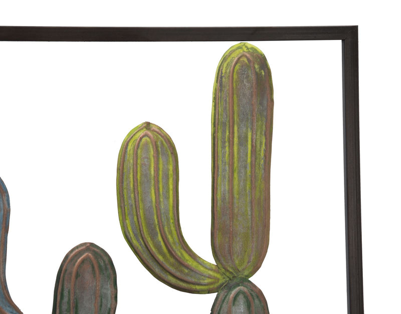 Decoratiune de Perete Mauro Ferretti Cactus-Frame -C- 50X1, 3X50 cm, Verde/ Bleo