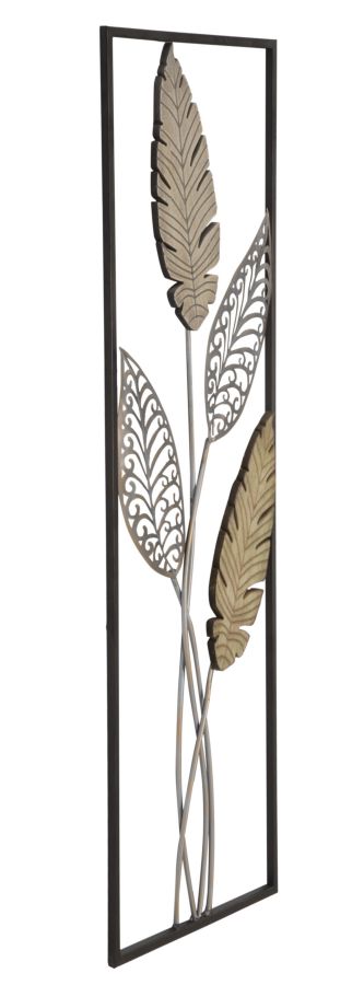 Decoratiune de Perete Mauro Ferretti Foglie A, 30, 5X1, 90X91 cm, Auriu/ Argintiu