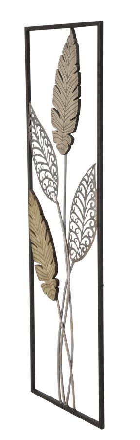 Decoratiune de Perete Mauro Ferretti Foglie A, 30, 5X1, 90X91 cm, Auriu/ Argintiu