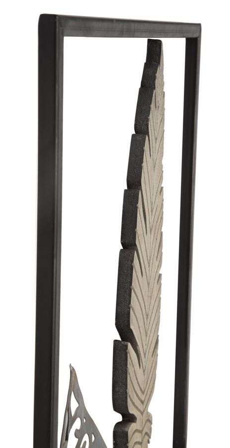 Decoratiune de Perete Mauro Ferretti Foglie A, 30, 5X1, 90X91 cm, Auriu/ Argintiu