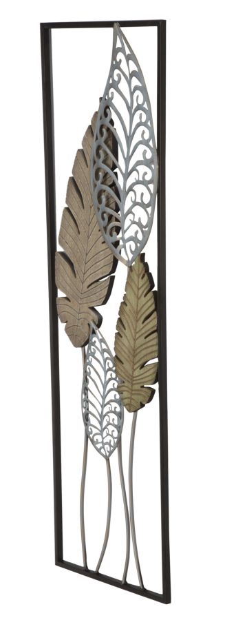 Decoratiune de Perete Mauro Ferretti Foglie B, 30, 5X2, 5X99, 5 cm, Auriu/ Argintiu