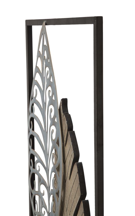 Decoratiune de Perete Mauro Ferretti Foglie B, 30, 5X2, 5X99, 5 cm, Auriu/ Argintiu