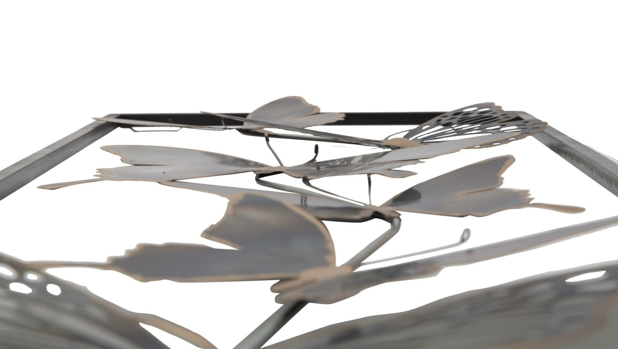 Decoratiune de Perete Mauro Ferretti Butterflies  31X2,5X90 cm, Negru/ Argintiu