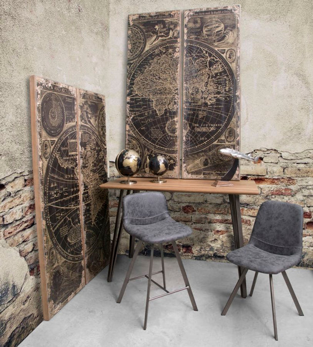 Decoratiune Glob Pamantesc Mauro Ferretti Bronze  Ø 25X34 cm, Negru/Auriu