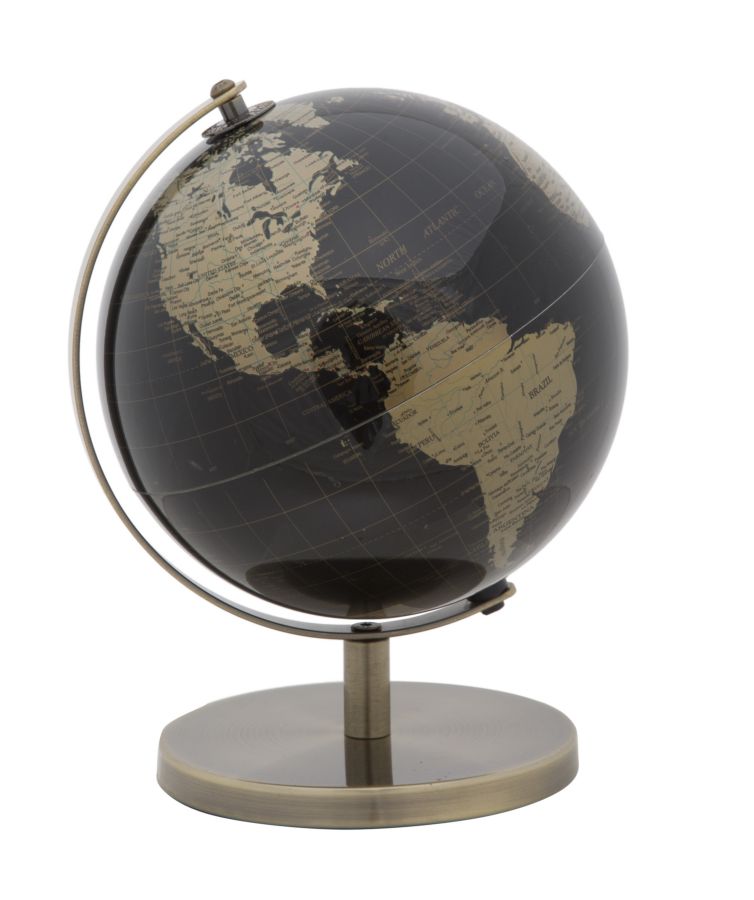 Decoratiune Glob Pamantesc Mauro Ferretti Bronze  Ø 20X28  cm, Negru/Auriu