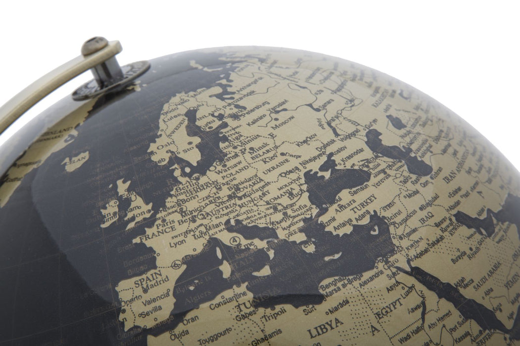 Decoratiune Glob Pamantesc Mauro Ferretti Bronze  Ø 25X34 cm, Negru/Auriu