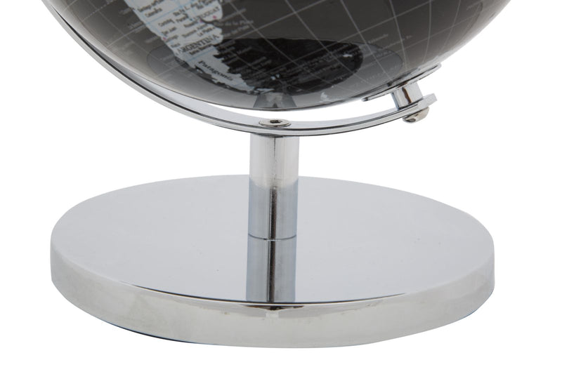 Decoratiune Glob Pamantesc Mauro Ferretti Black  Ø 20X28 cm, Negru/ Argintiu