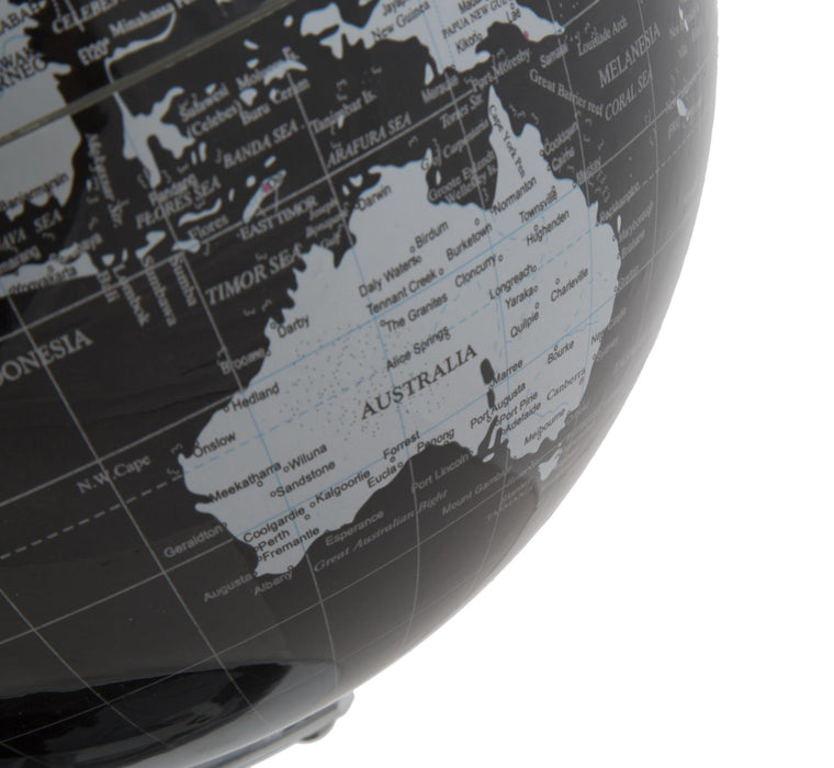 Decoratiune Glob Pamantesc Mauro Ferretti Black  Ø 25X34 cm, Negru/ Argintiu