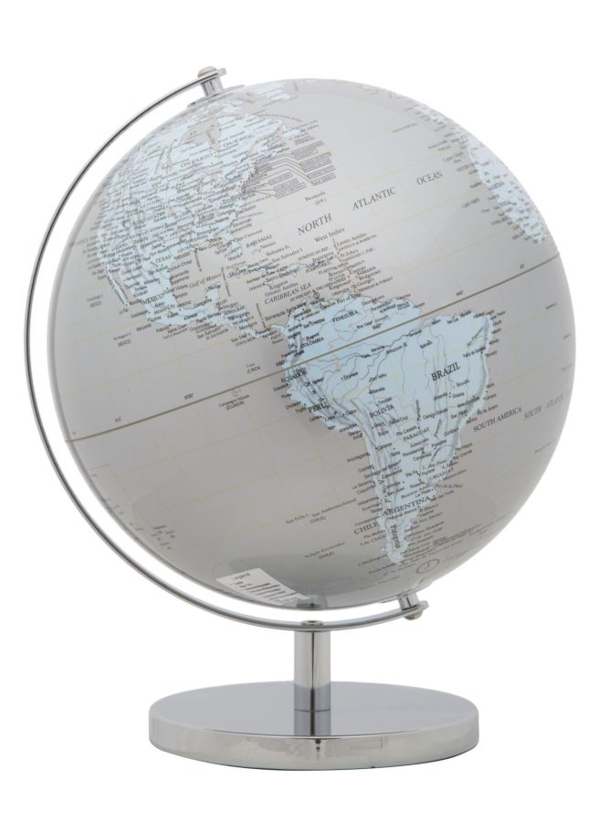 Decoratiune Glob Pamantesc Mauro Ferretti Silver  Ø 25X34 cm,  Argintiu/ Bleo