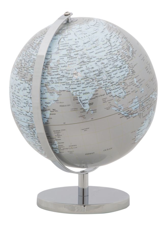 Decoratiune Glob Pamantesc Mauro Ferretti Silver  Ø 25X34 cm,  Argintiu/ Bleo