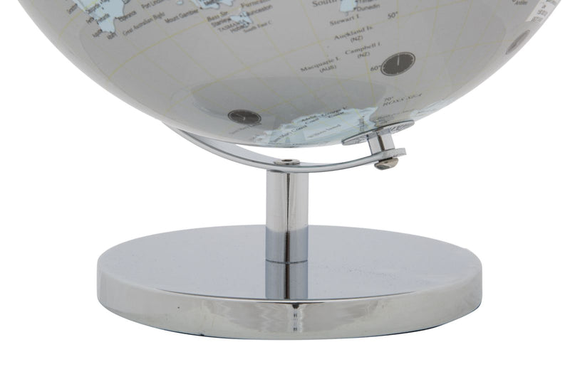 Decoratiune Glob Pamantesc Mauro Ferretti Silver  Ø 25X34 cm,  Argintiu/ Bleo