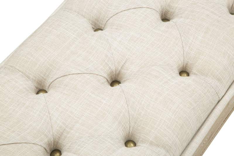 Set Puff Mauro Ferretti Tirana Cu depozitare, Set 2 Piese,  102X43,5X49,5 - 82X36X37 cm, Crem