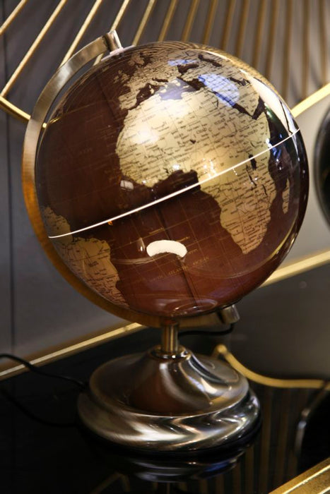 Decoratiune Luminoasa Mauro Ferretti Globe With Light Bronze  Ø 25X38 cm, Multicolor