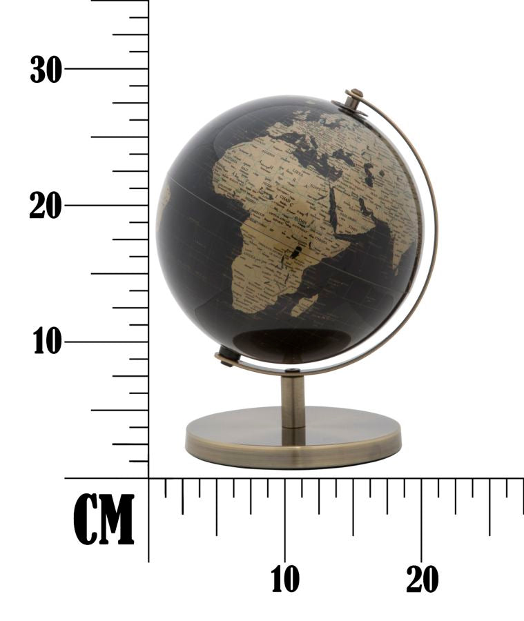 Decoratiune Glob Pamantesc Mauro Ferretti Bronze  Ø 20X28  cm, Negru/Auriu
