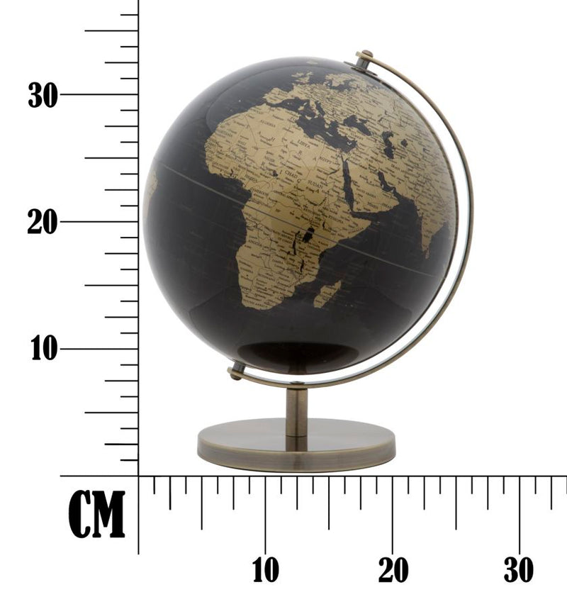 Decoratiune Glob Pamantesc Mauro Ferretti Bronze  Ø 25X34 cm, Negru/Auriu