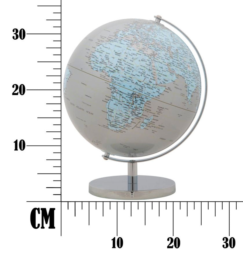 Decoratiune Glob Pamantesc Mauro Ferretti Silver  Ø 25X34 cm,  Argintiu/ Bleo