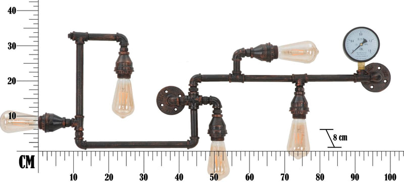 Aplica de Perete Mauro Ferretti  Manhattan, 5 Lights,  100X8X34 cm, DARK