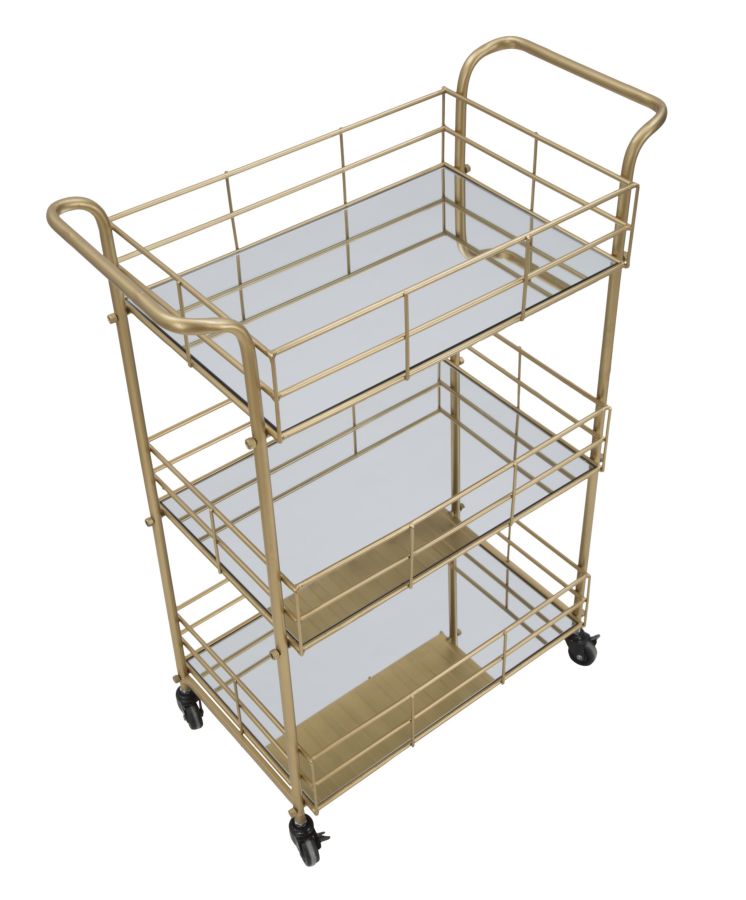 Carucior Servire Mauro Ferretti Glam Ret.  60X30,5X80 cm, Auriu