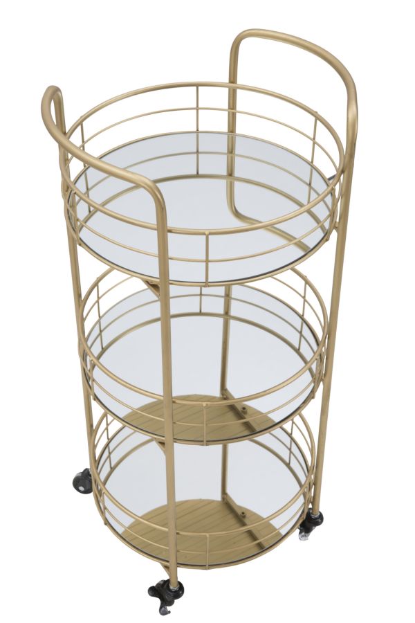 Carucior Servire Mauro Ferretti Glam Rotondo  Ø 38X77,5 cm, Auriu