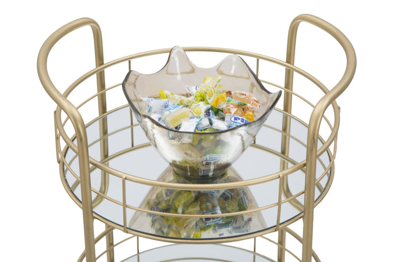 Carucior Servire Mauro Ferretti Glam Rotondo  Ø 38X77,5 cm, Auriu