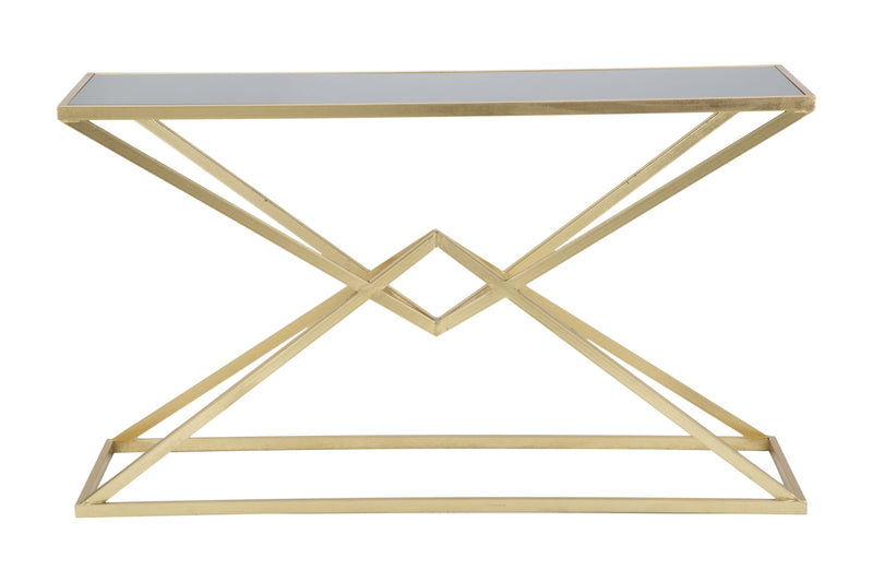Consola Mauro Ferretti Piramid  130X40X75 cm, Auriu/ Negru