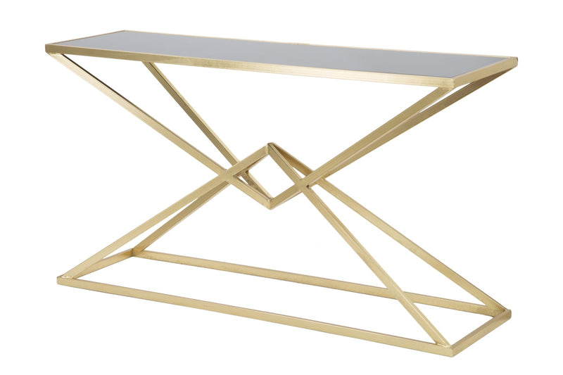 Consola Mauro Ferretti Piramid  130X40X75 cm, Auriu/ Negru