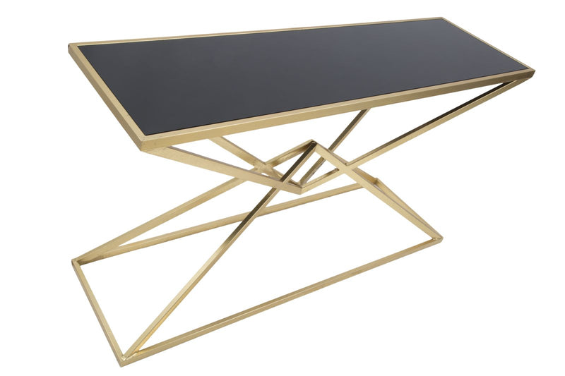 Consola Mauro Ferretti Piramid  130X40X75 cm, Auriu/ Negru