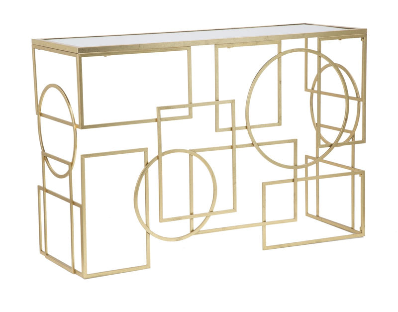 Consola Mauro Ferretti Marie  120X41X81 cm, Auriu/ Negru