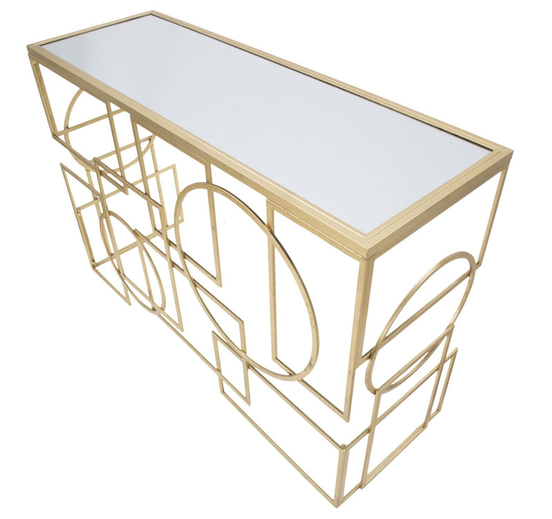 Consola Mauro Ferretti Marie  120X41X81 cm, Auriu/ Negru
