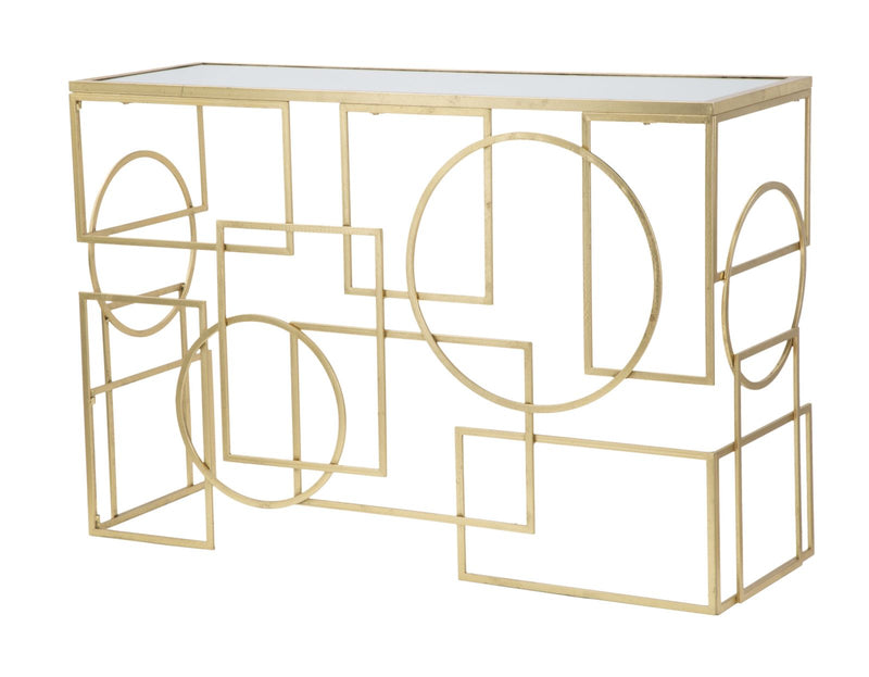 Consola Mauro Ferretti Marie  120X41X81 cm, Auriu/ Negru