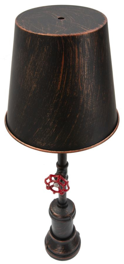 Veioza Mauro Ferretti Manhattan Simple  Ø 21X64 cm, Negru/Cupru /Rosu