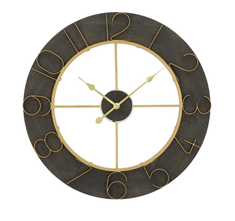 Ceas decorativ de Perete Mauro Ferretti  Dark Glam  Ø 70X5 cm, Negru/Auriu