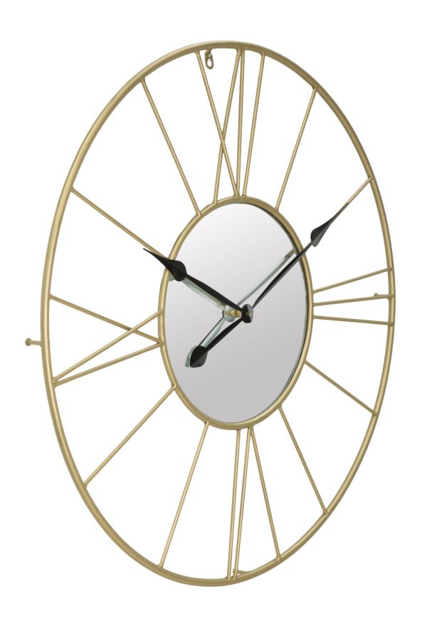 Ceas decorativ de Perete Mauro Ferretti With Mirror Glam Stick  Ø 80X6 cm, Auriu/ Negru