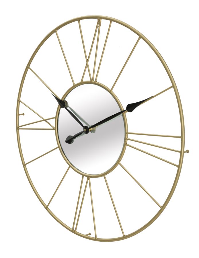 Ceas decorativ de Perete Mauro Ferretti With Mirror Glam Stick  Ø 80X6 cm, Auriu/ Negru