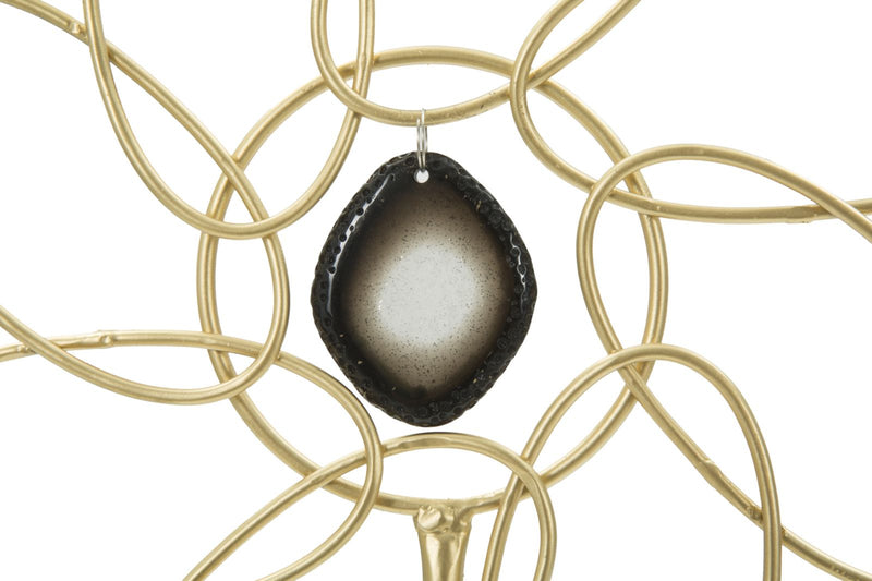 Decoratiune Mauro Ferretti Glam Daisy  24X10X37,5  cm, Auriu