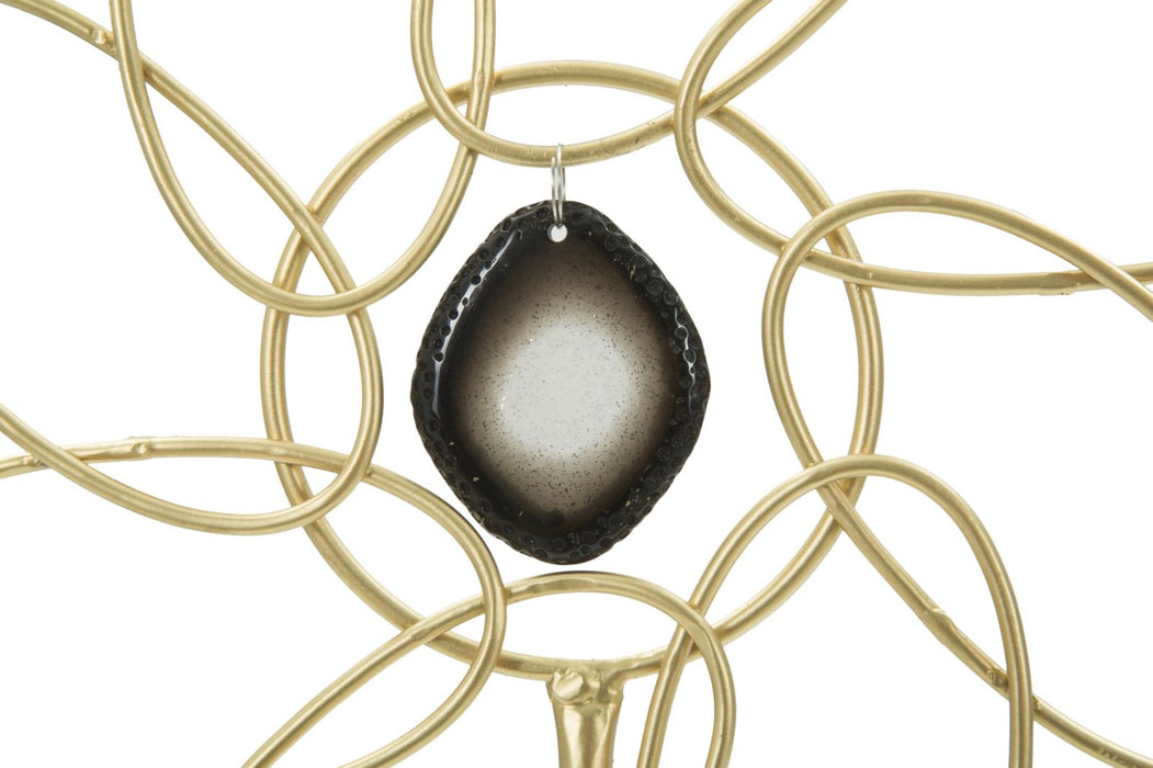 Decoratiune Mauro Ferretti Glam Daisy  24X10X37,5  cm, Auriu