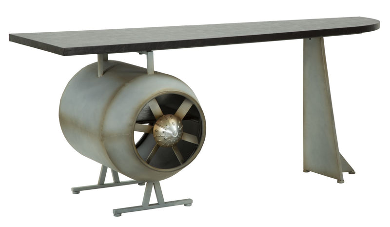 Birou Industrial & Scandinav Mauro Ferretti desk Aviator  181X70,5X71 cm, Negru/Gri