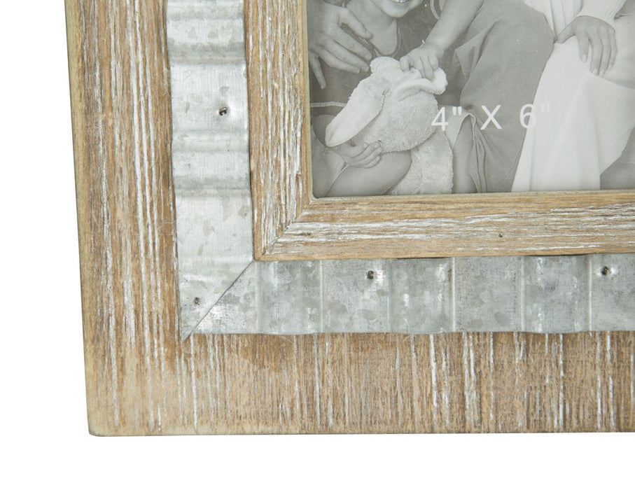 Rama Foto Mauro Ferretti Wody  21,5X3X26,5cm, Dimensiunea Interioara  10X15 cm, Natural / Argintiu