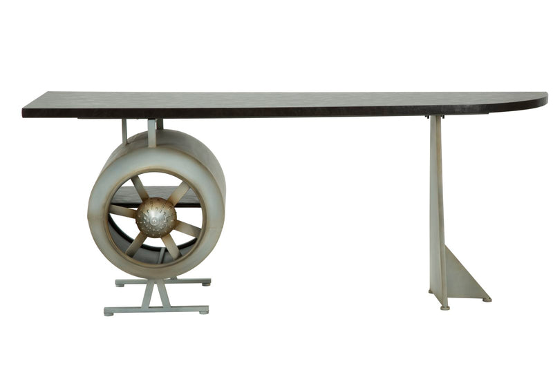 Birou Industrial & Scandinav Mauro Ferretti desk Aviator  181X70,5X71 cm, Negru/Gri