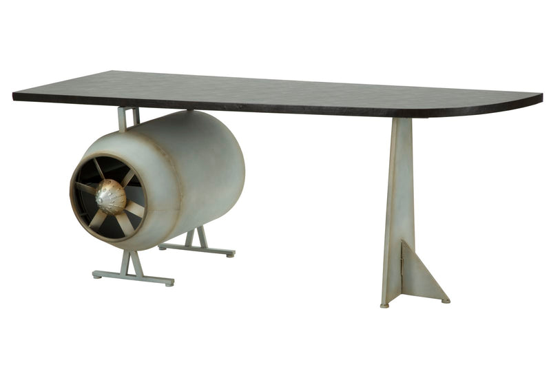 Birou Industrial & Scandinav Mauro Ferretti desk Aviator  181X70,5X71 cm, Negru/Gri