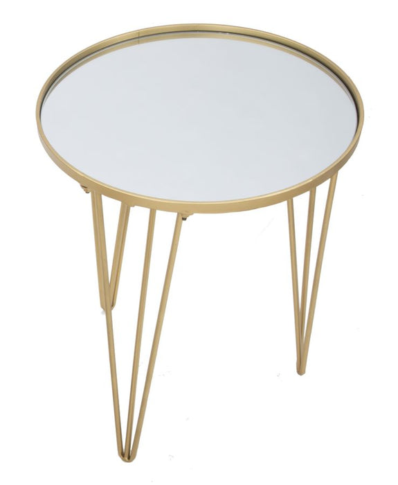 Masuta Cafea Mauro Ferretti Glam Gold/Mirror  Ø 40X49 cm, Auriu