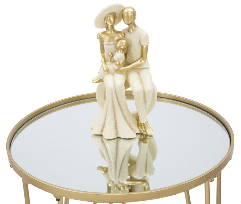 Masuta Cafea Mauro Ferretti Glam Gold/Mirror  Ø 40X49 cm, Auriu