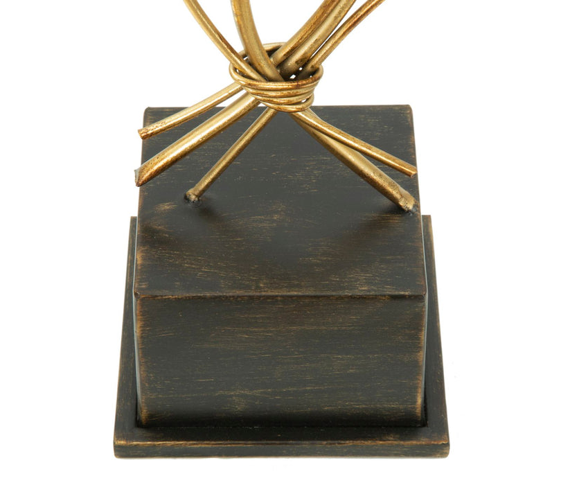 Suport Lumanare Mauro Ferretti Glam Iris  29X12,5X44 cm, Auriu/ Negru