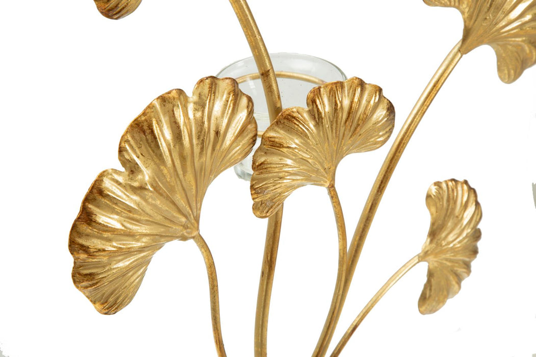 Suport Lumanare Mauro Ferretti Glam Iris  29X12,5X44 cm, Auriu/ Negru