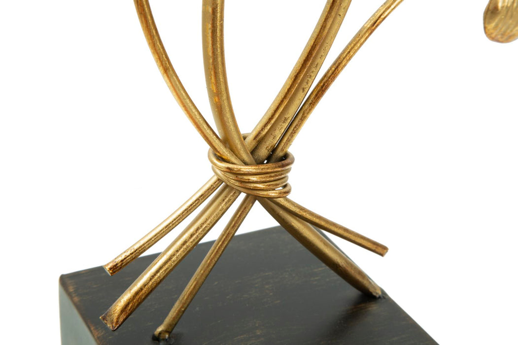 Suport Lumanare Mauro Ferretti Glam Iris  29X12,5X44 cm, Auriu/ Negru