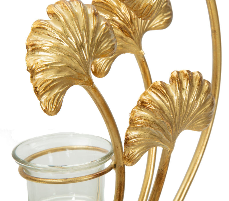 Suport Lumanare Mauro Ferretti Glam Iris  50X12X55 cm, Auriu/ Negru