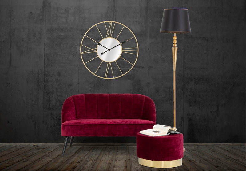 Ceas decorativ de Perete Mauro Ferretti With Mirror Glam Stick  Ø 80X6 cm, Auriu/ Negru