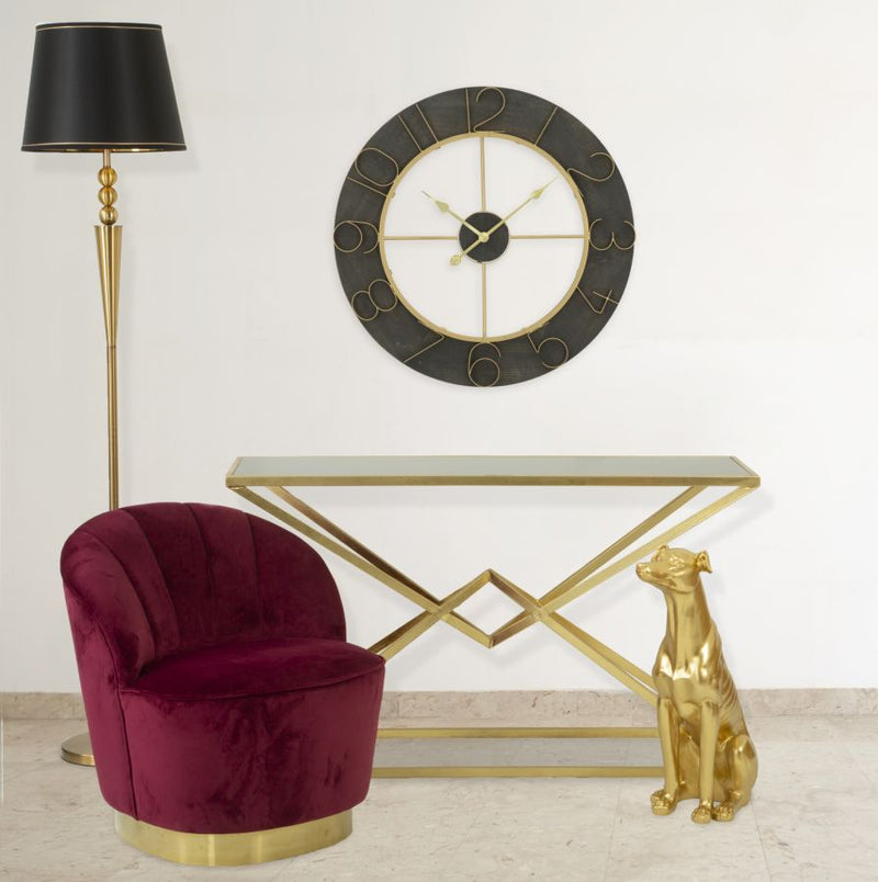 Consola Mauro Ferretti Piramid  130X40X75 cm, Auriu/ Negru