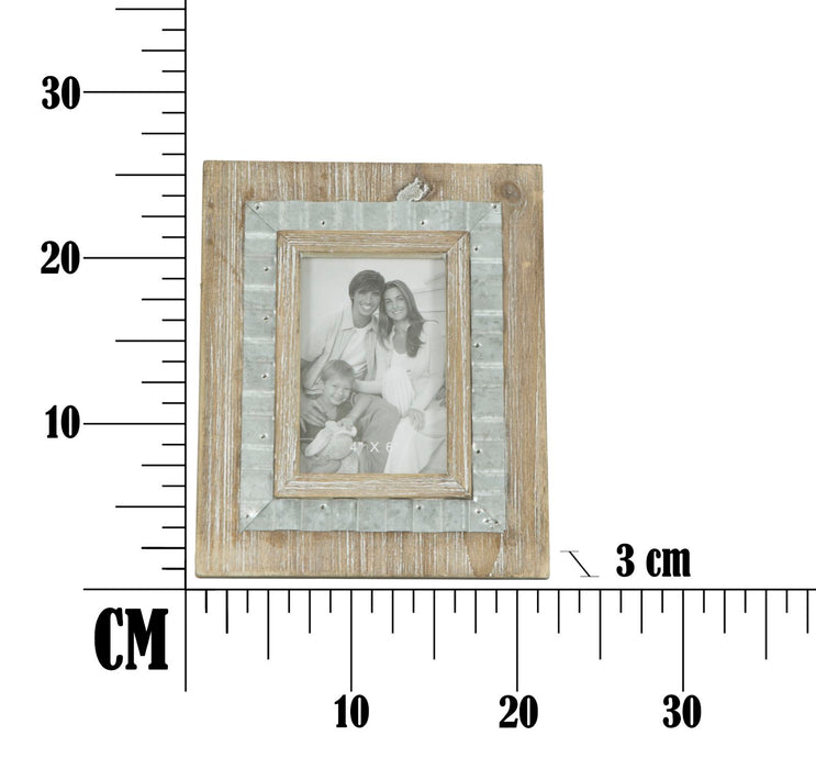 Rama Foto Mauro Ferretti Wody  21,5X3X26,5cm, Dimensiunea Interioara  10X15 cm, Natural / Argintiu