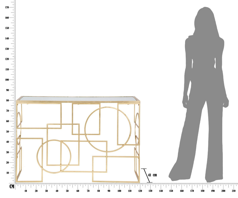 Consola Mauro Ferretti Marie  120X41X81 cm, Auriu/ Negru